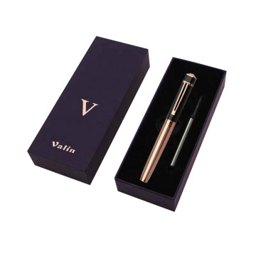 Luxury Top Crystal Metal Roller Ball Pen con Rose Gold Tirm para hombres Suministros de oficinas de negocios ejecutivos